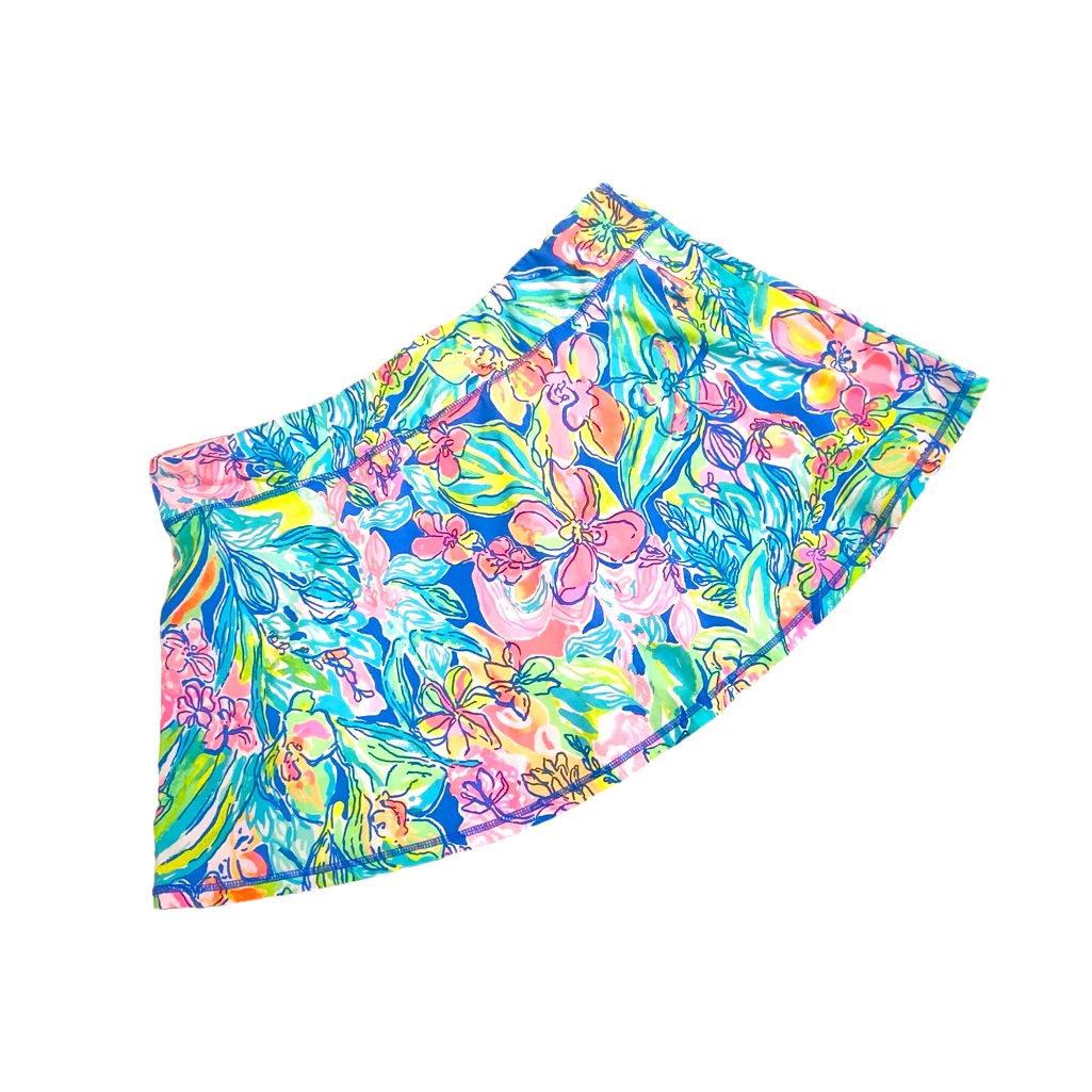 Lilly Pulitzer Luxletic Aila Bennet Blue Surf Gypsies Skort Built In Short Large